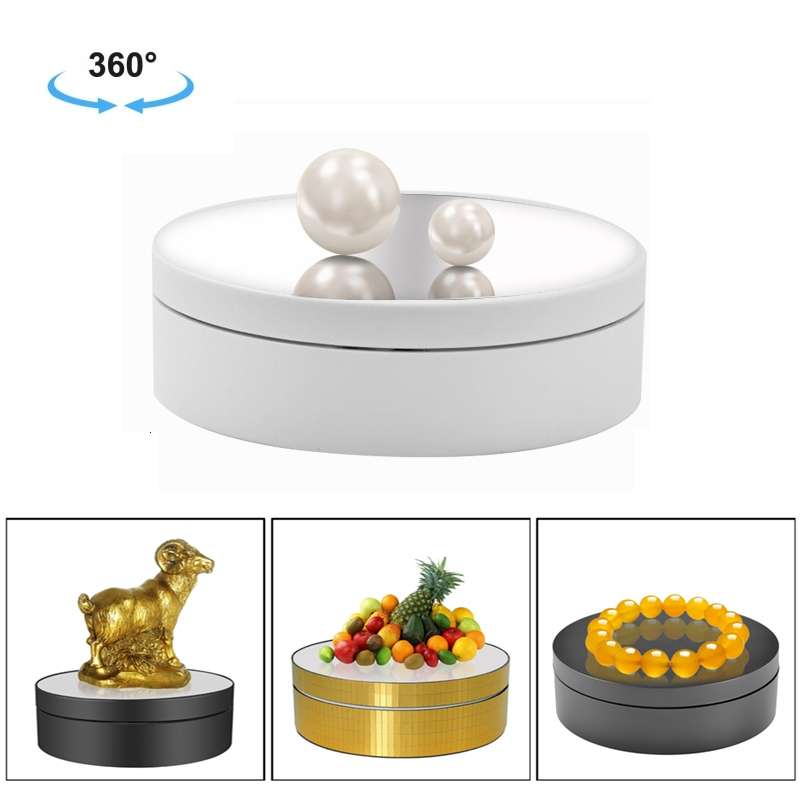 12cm 360 Degree Rotating Turntable Mirror Electric Display Stand Video Shooting Props Turntable, Loa