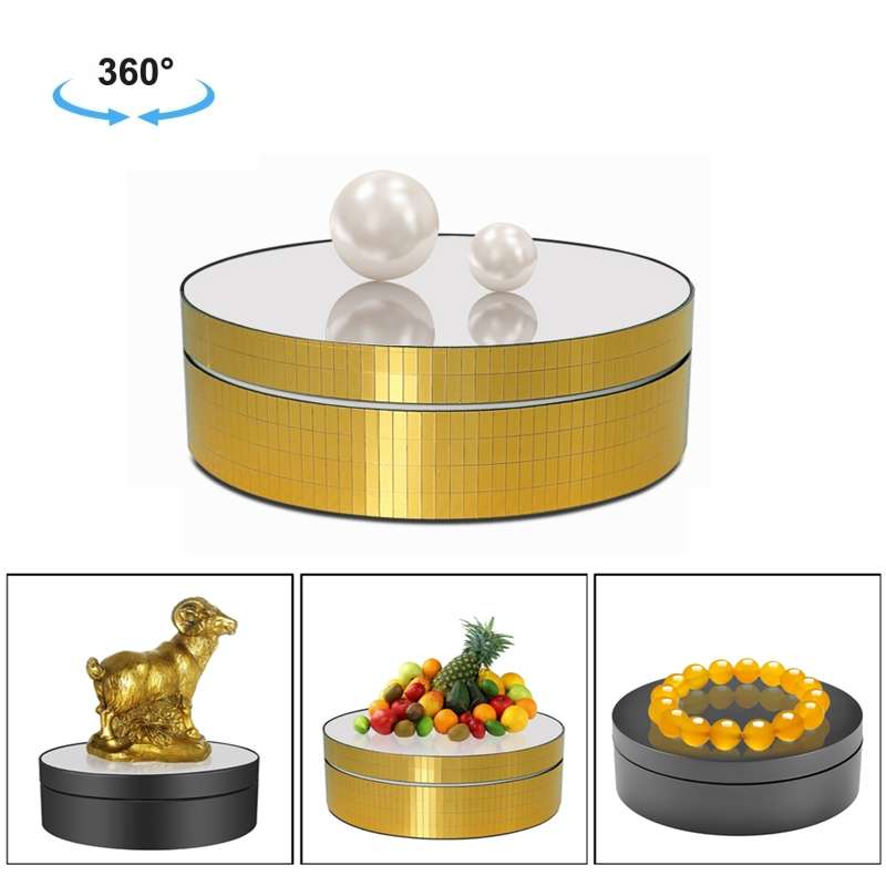 12cm 360 Degree Rotating Turntable Mirror Electric Display Stand Video Shooting Props Turntable, Loa