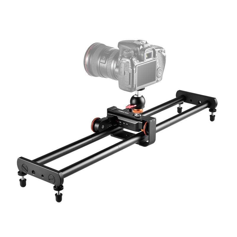 YELANGU L4X-60ET 60cm Splicing Slide Rail Track + Trolley Rail Buckle with Ballhead for SLR Cameras