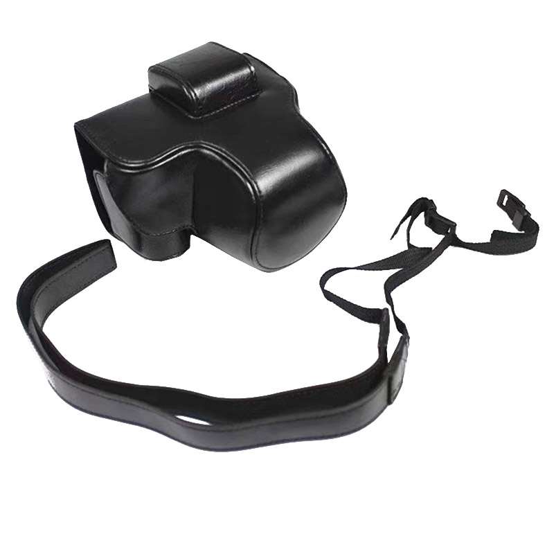 PU Leather Camera Full Body Case Bag with Strap for FUJIFILM X-S10 (15-55mm Lens) (Coffee)