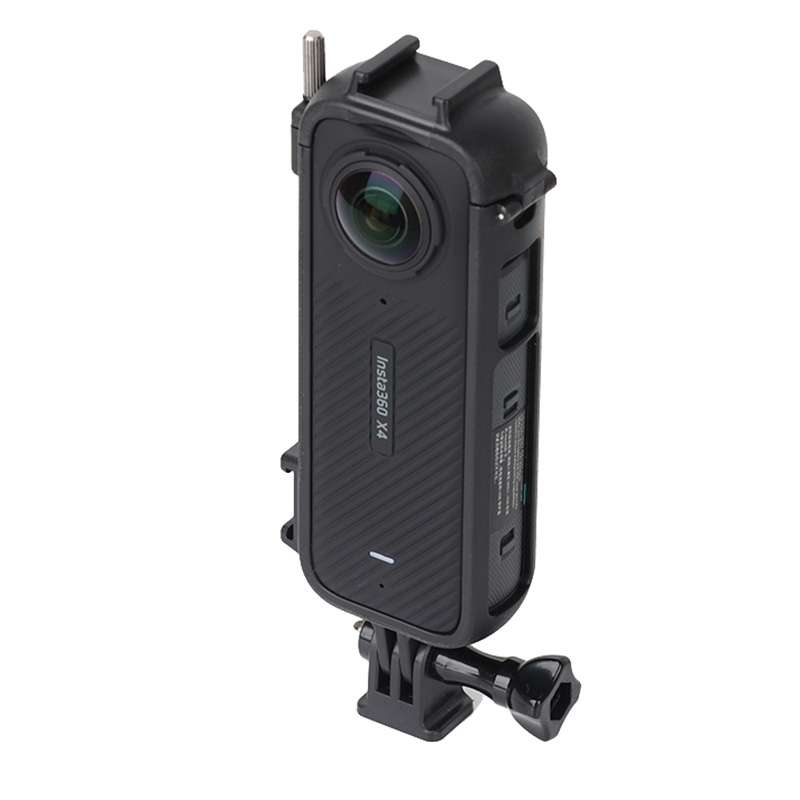 For Insta360 X4 Cold Shoe ABS Plastic Protective Frame with Adapter Mount & Screw (Black)