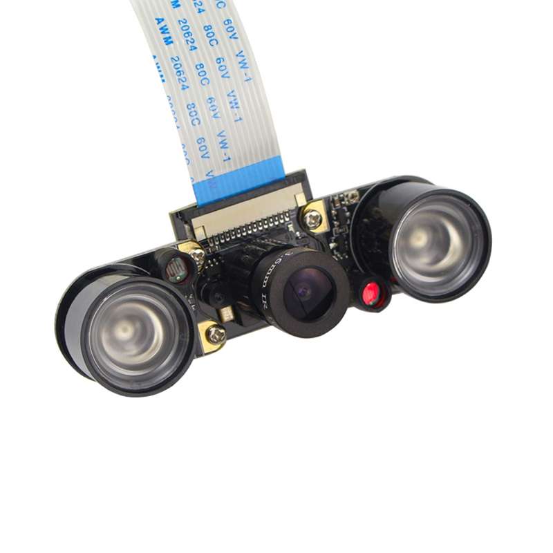 5MP OV5647 Adjustable Focal Infrared Night Vision Camera with 2 PCS IR Sensor Lights for Raspberry P