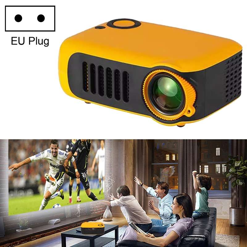 A2000 1080P Mini Portable Smart Projector Children Projector, UK Plug(White Grey)