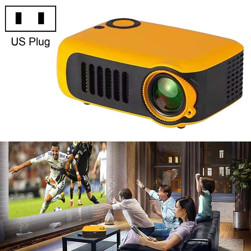 A2000 1080P Mini Portable Smart Projector Children Projector, UK Plug(White Grey)
