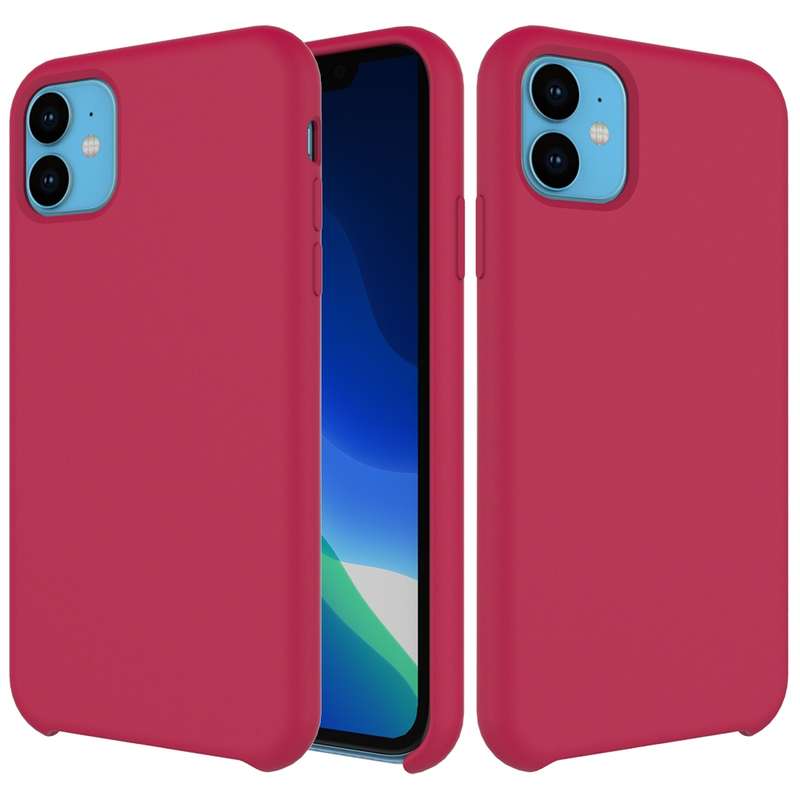 For iPhone 11 Solid Color Liquid Silicone Shockproof Case (Yellow)