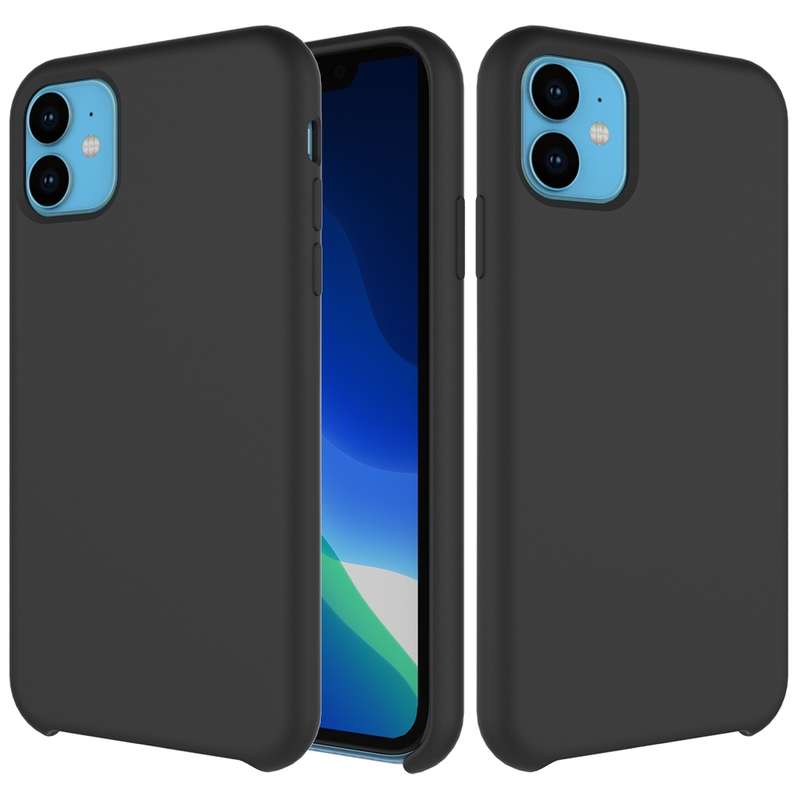 For iPhone 11 Solid Color Liquid Silicone Shockproof Case (Yellow)