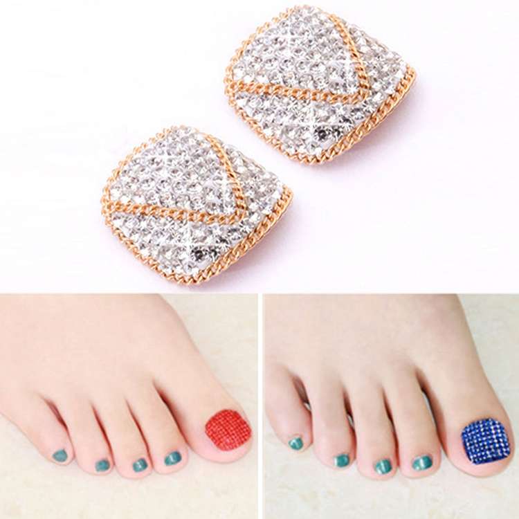 2 PCS Nail Art Tips Rhinestone Full Cover Toenails Decals Stickers(NO:17)