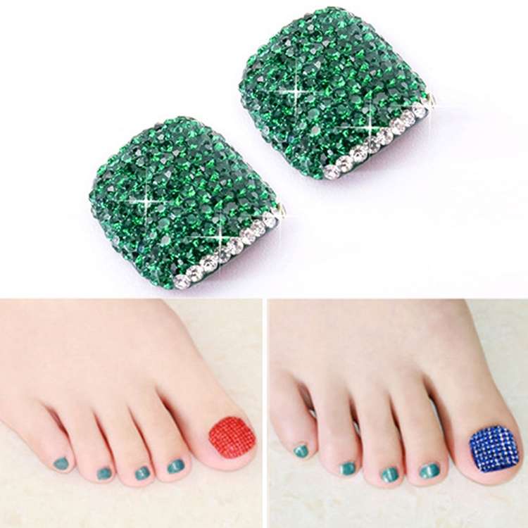 2 PCS Nail Art Tips Rhinestone Full Cover Toenails Decals Stickers(NO:17)