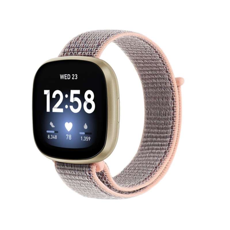 For Fitbit Versa 3 Nylon Loop Watch Band(Army Green)