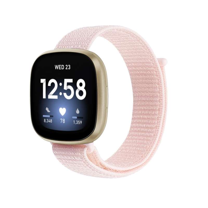 For Fitbit Versa 3 Nylon Loop Watch Band(Army Green)