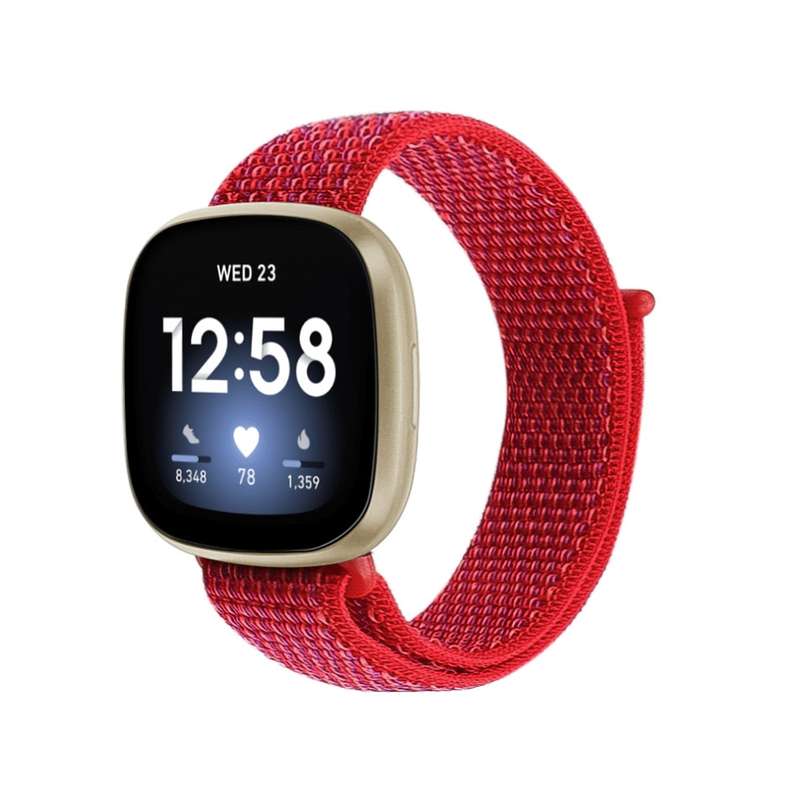 For Fitbit Versa 3 Nylon Loop Watch Band(Army Green)