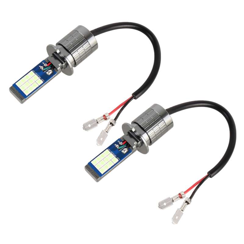 H3 2 PCS DC12-24V / 10.5W Car Fog Lights with 24LEDs SMD-3030 & Constant Current, Box Packaging(Ice