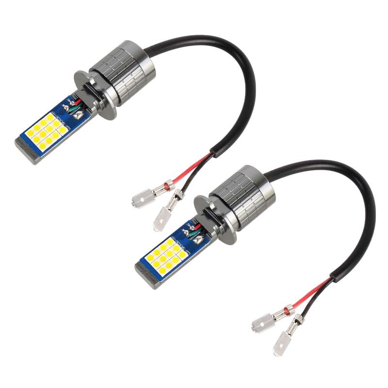 H3 2 PCS DC12-24V / 10.5W Car Fog Lights with 24LEDs SMD-3030 & Constant Current, Box Packaging(Gold
