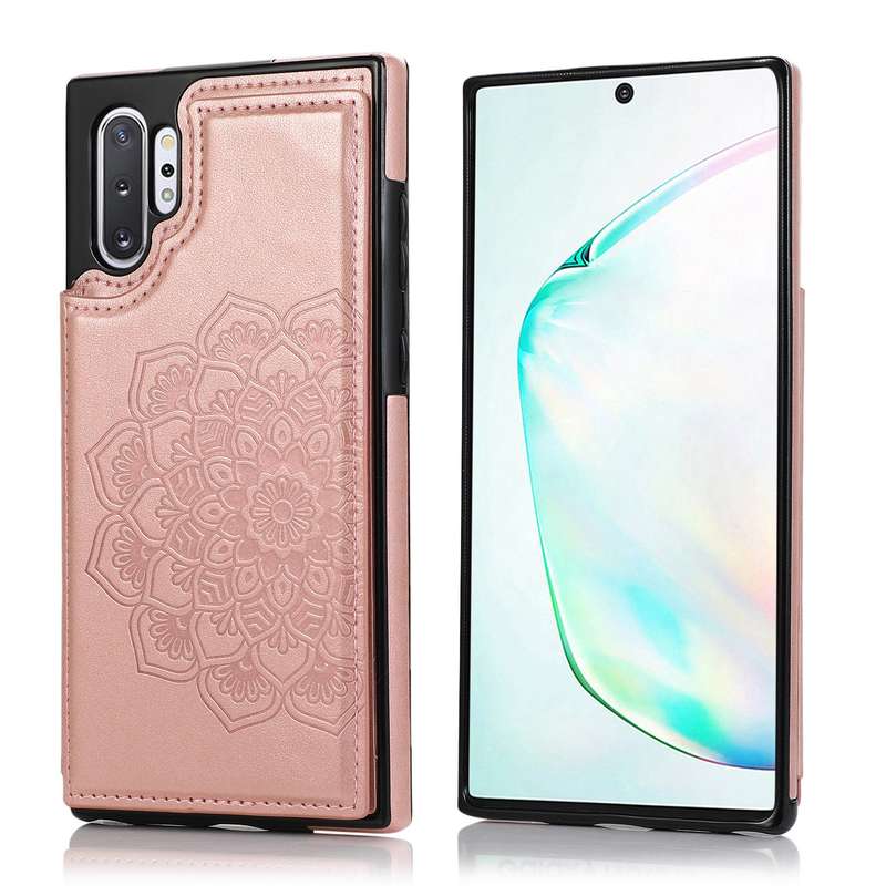 For Samsung Galaxy Note 10 Plus Double Buckle Mandala Pattern PU+TPU Protective Case with Card Slots