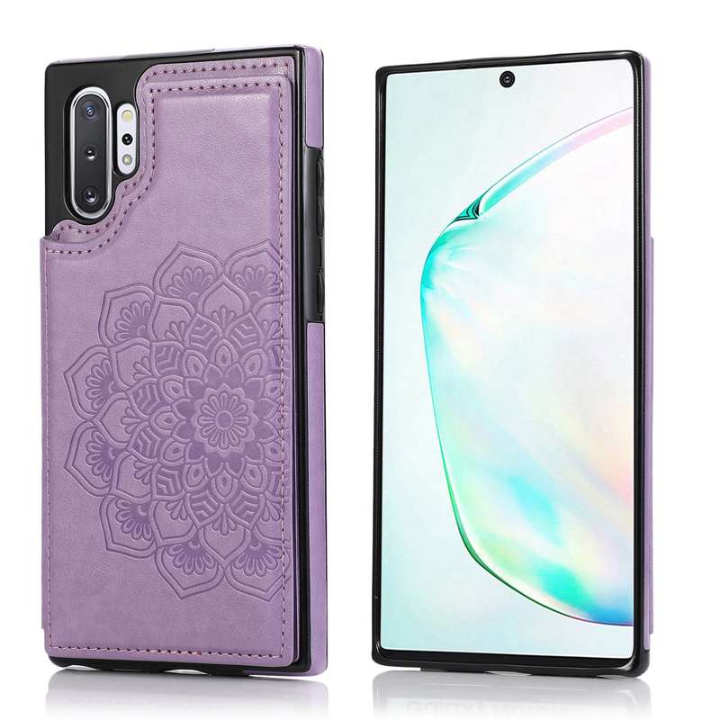 For Samsung Galaxy Note 10 Plus Double Buckle Mandala Pattern PU+TPU Protective Case with Card Slots