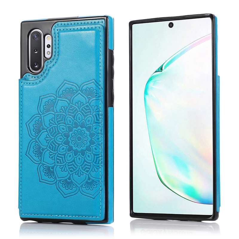 For Samsung Galaxy Note 10 Plus Double Buckle Mandala Pattern PU+TPU Protective Case with Card Slots