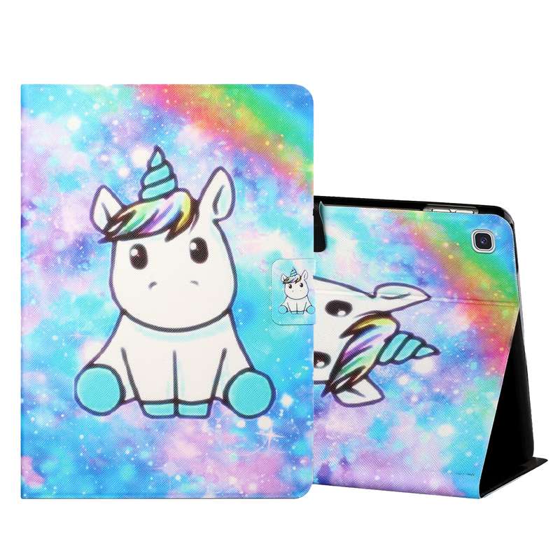 For Samsung Galaxy Tab A 10.1 2019 T515/T510 Colored Drawing Horizontal Flip Leather Case with Holde