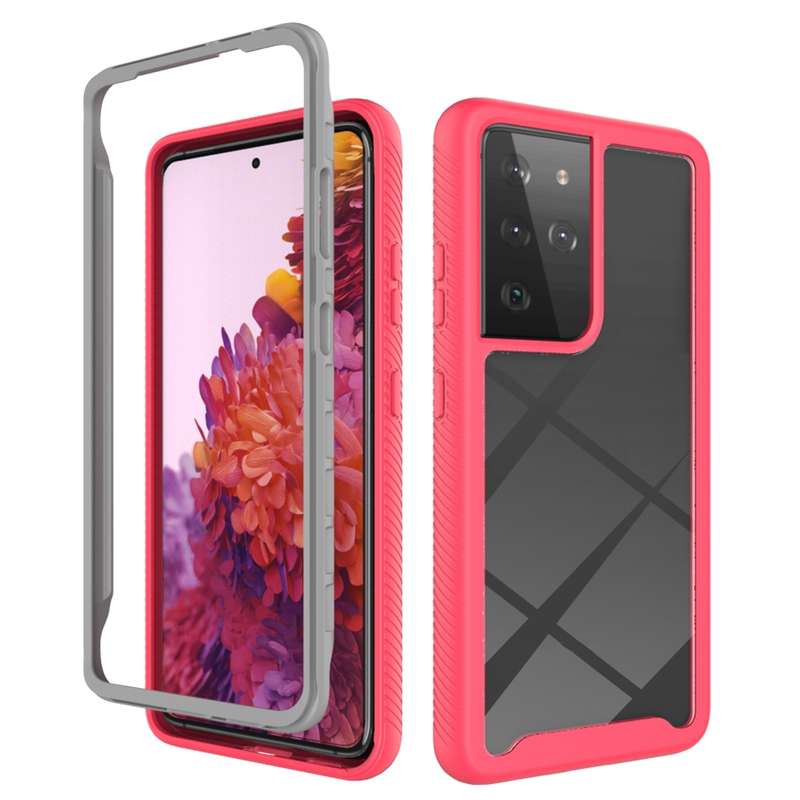 For Samsung Galaxy S21 Ultra 5G Starry Sky Solid Color Series Shockproof PC + TPU Protective Case(Wh
