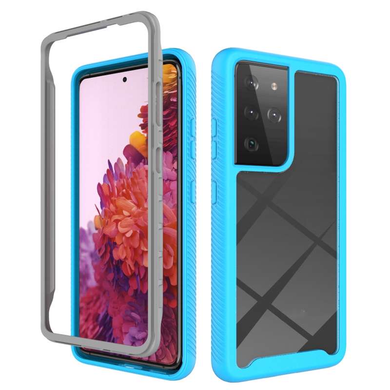 For Samsung Galaxy S21 Ultra 5G Starry Sky Solid Color Series Shockproof PC + TPU Protective Case(Wh