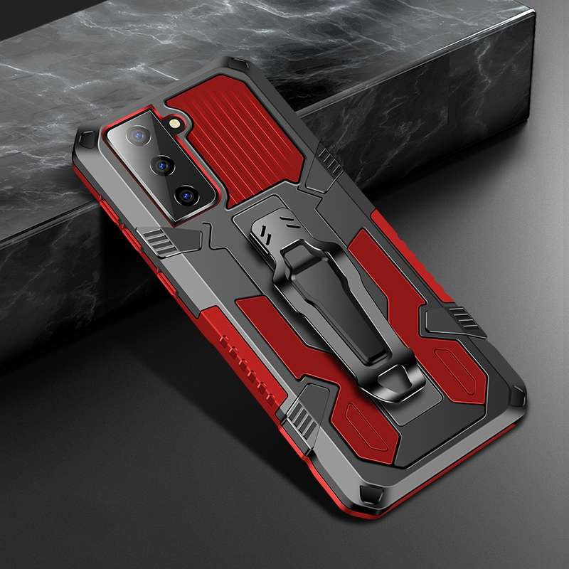 For Samsung Galaxy S21+ 5G Machine Armor Warrior Shockproof PC + TPU Protective Case(Black)