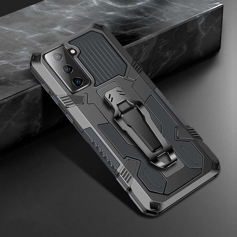 For Samsung Galaxy S21+ 5G Machine Armor Warrior Shockproof PC + TPU Protective Case(Black)