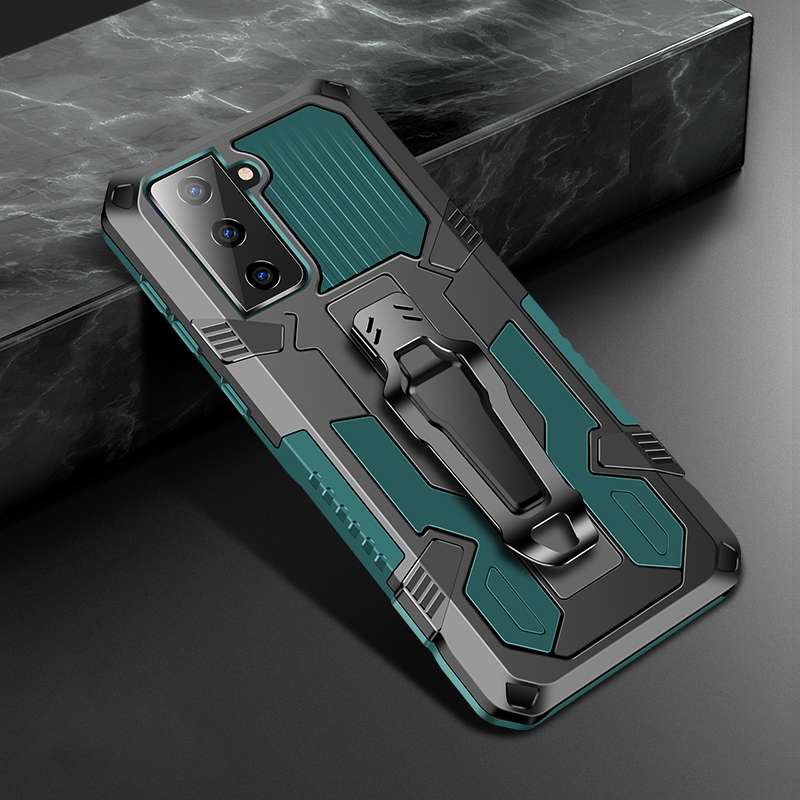 For Samsung Galaxy S21+ 5G Machine Armor Warrior Shockproof PC + TPU Protective Case(Black)