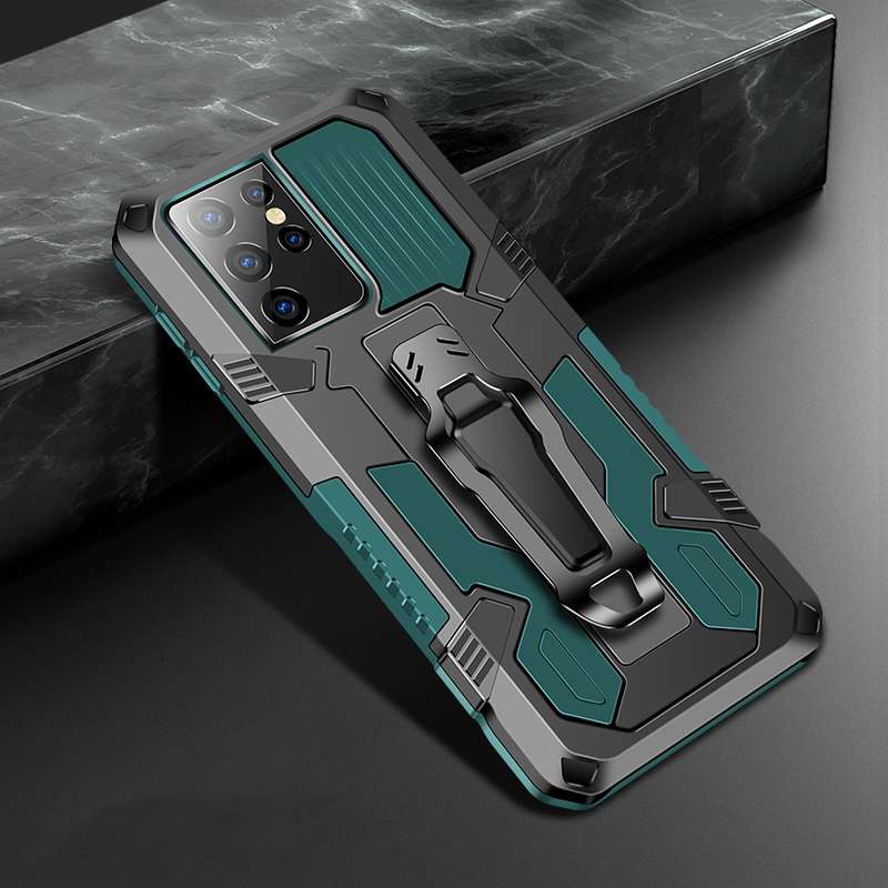 For Samsung Galaxy S21+ 5G Machine Armor Warrior Shockproof PC + TPU Protective Case(Black)