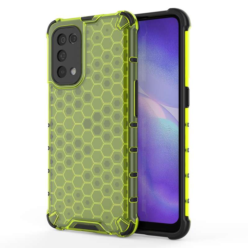 For Oppo Reno5 5G Shockproof Honeycomb PC + TPU Case(Green)