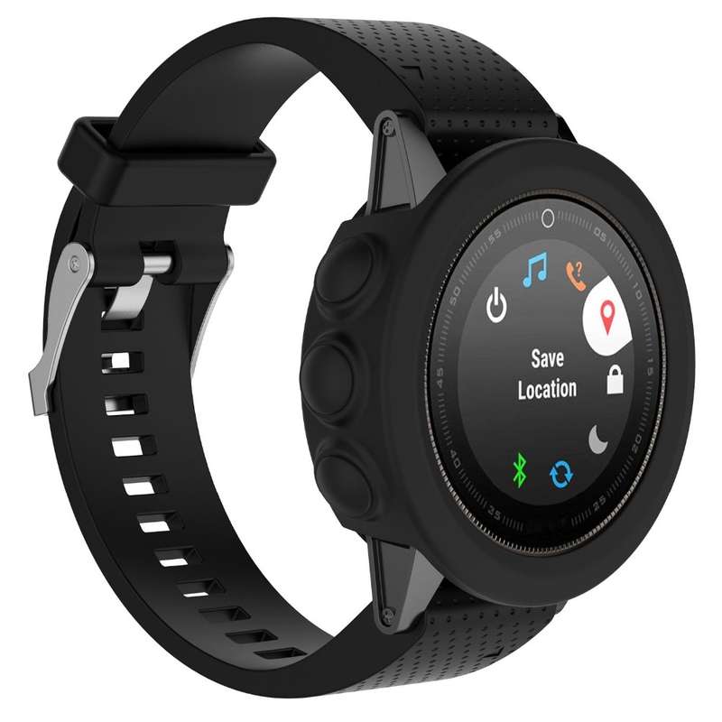 For Garmin Fenix 5S Solid Color Silicone Watch Protective Case(Black)