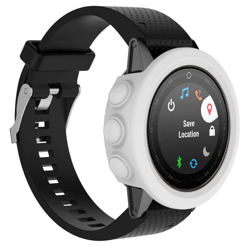 For Garmin Fenix 5S Solid Color Silicone Watch Protective Case(Black)