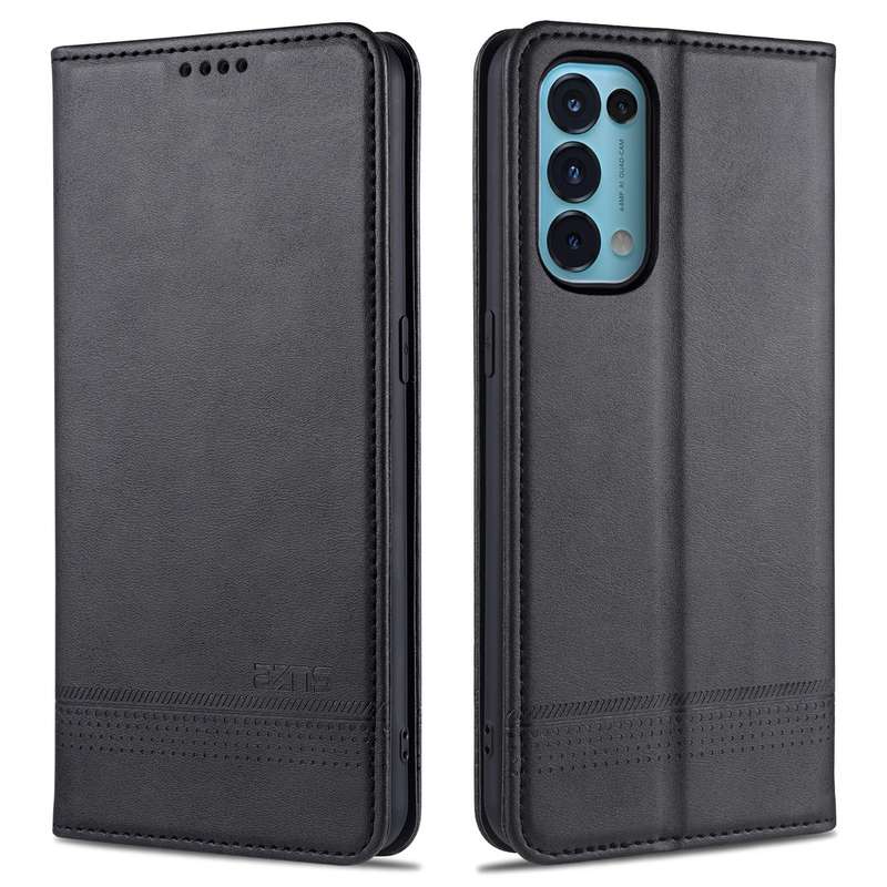For Oppo Reno5 5G AZNS Magnetic Calf Texture Horizontal Flip Leather Case with Card Slots & Holder &