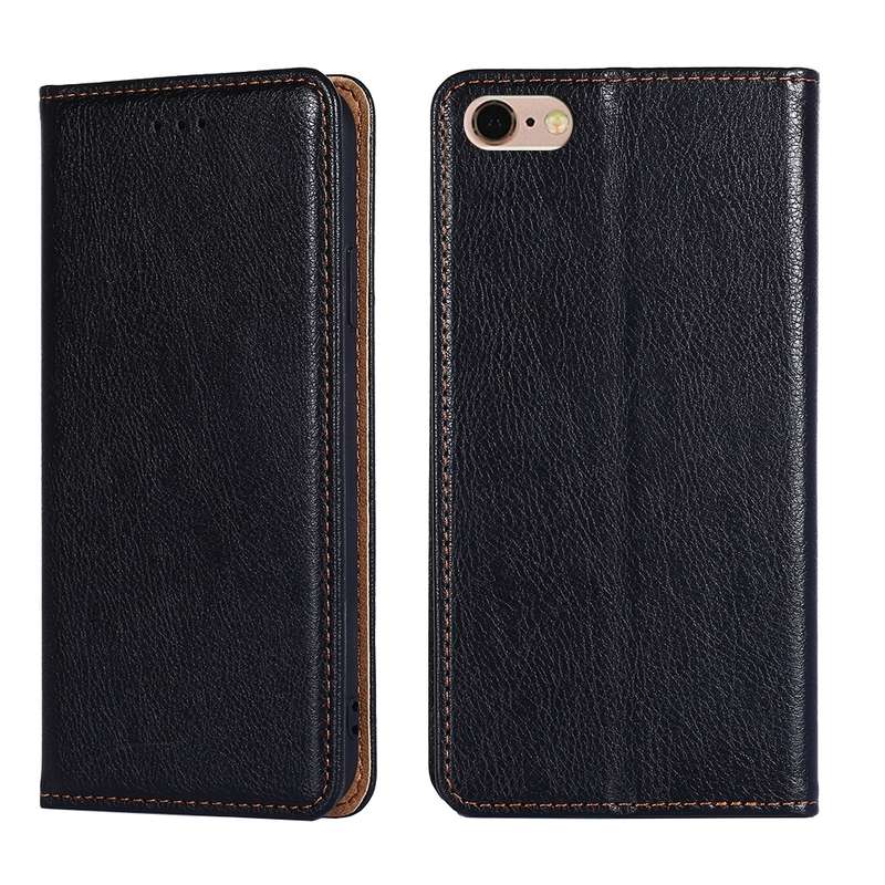 For iPhone 6 / 6s PU + TPU Gloss Oil Solid Color Magnetic Horizontal Flip Leather Case with Holder &