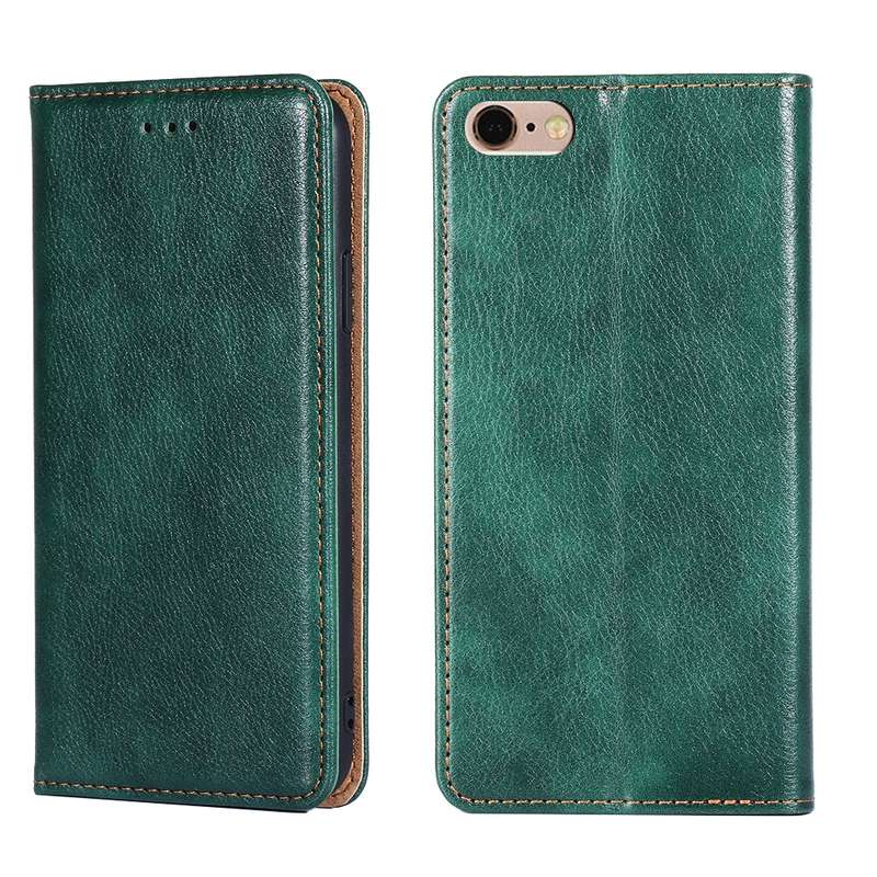 For iPhone 6 / 6s PU + TPU Gloss Oil Solid Color Magnetic Horizontal Flip Leather Case with Holder &