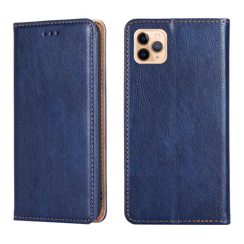 For iPhone 11 Pro Max PU + TPU Gloss Oil Solid Color Magnetic Horizontal Flip Leather Case with Hold