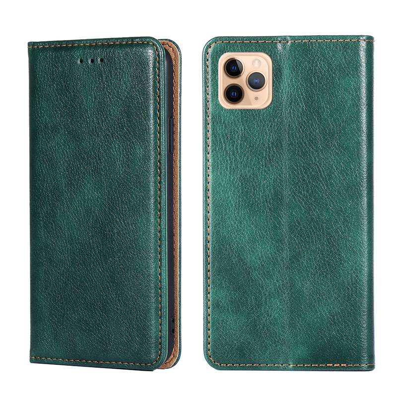 For iPhone 11 Pro Max PU + TPU Gloss Oil Solid Color Magnetic Horizontal Flip Leather Case with Hold