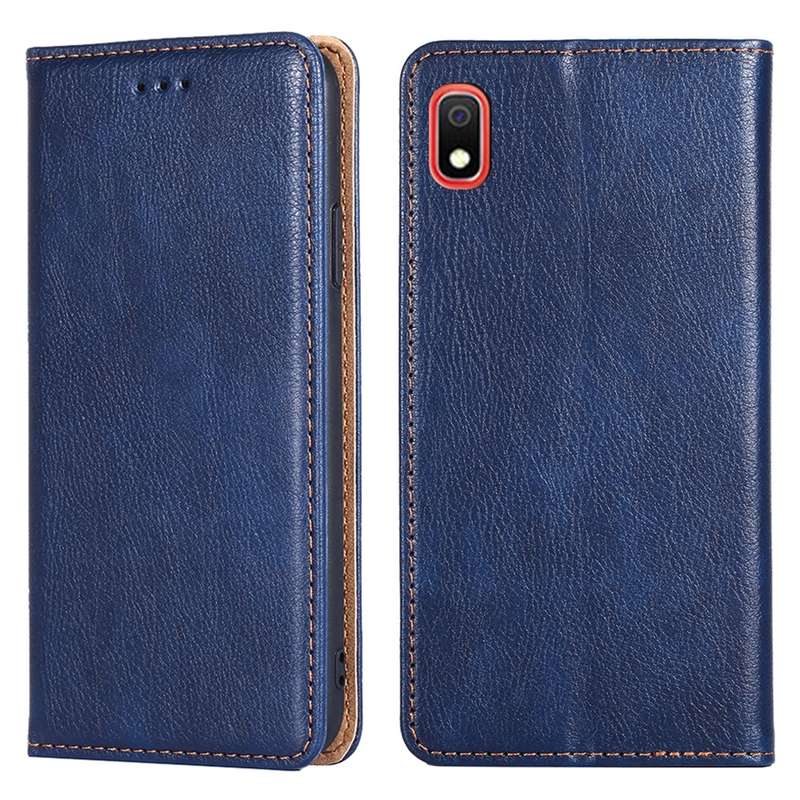 For Samsung Galaxy A10 PU + TPU Gloss Oil Solid Color Magnetic Horizontal Flip Leather Case with Hol