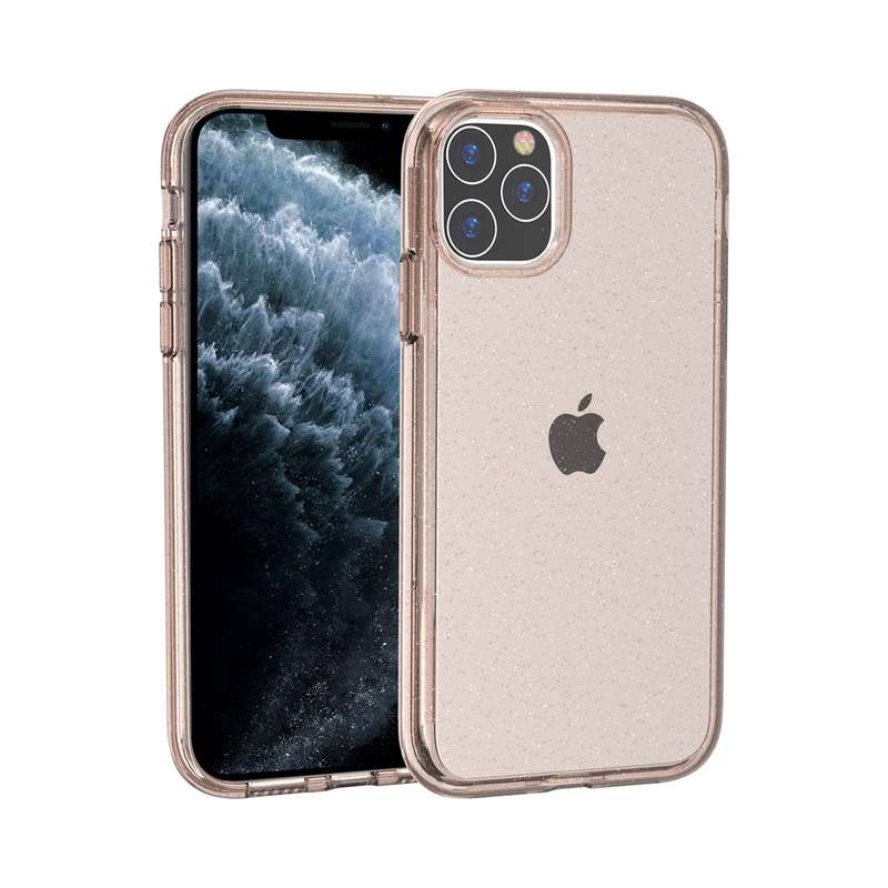 For iPhone 11 Pro Max Shockproof Terminator Style Glitter Powder Protective Case(Pink)