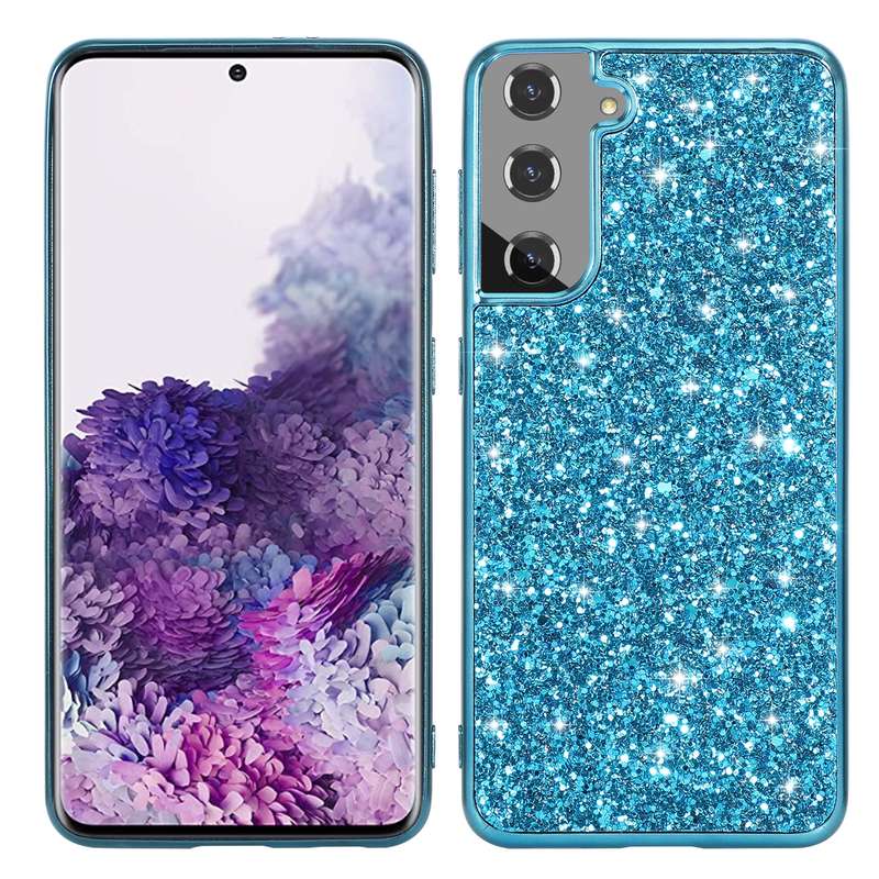 For Samsung Galaxy S21 5G Glitter Powder Shockproof TPU Protective Case(Rose Gold)