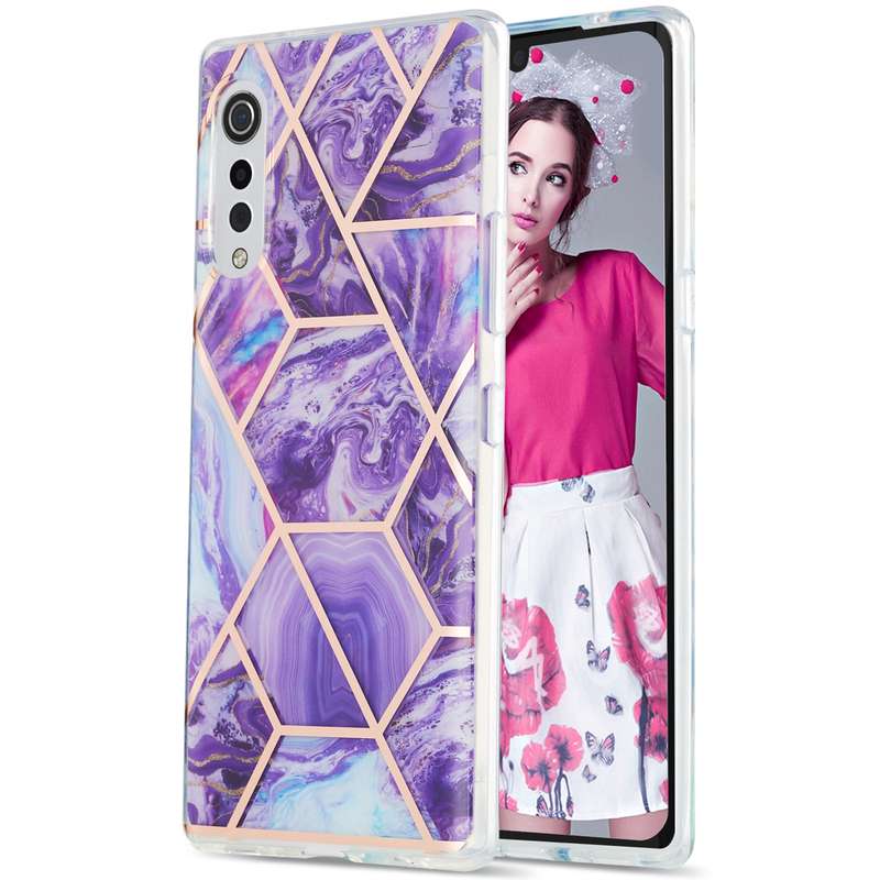For LG Velvet 4G / Velvet 5G / G9 3D Electroplating Marble Pattern TPU Protective Case(Light Purple)