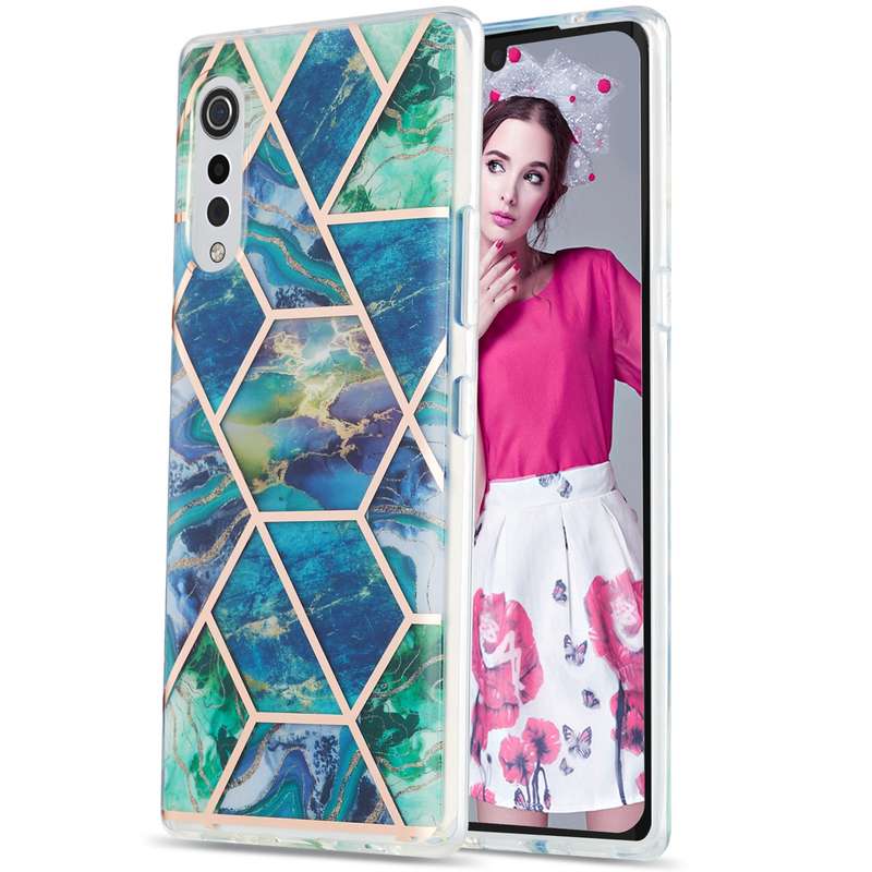 For LG Velvet 4G / Velvet 5G / G9 3D Electroplating Marble Pattern TPU Protective Case(Light Purple)