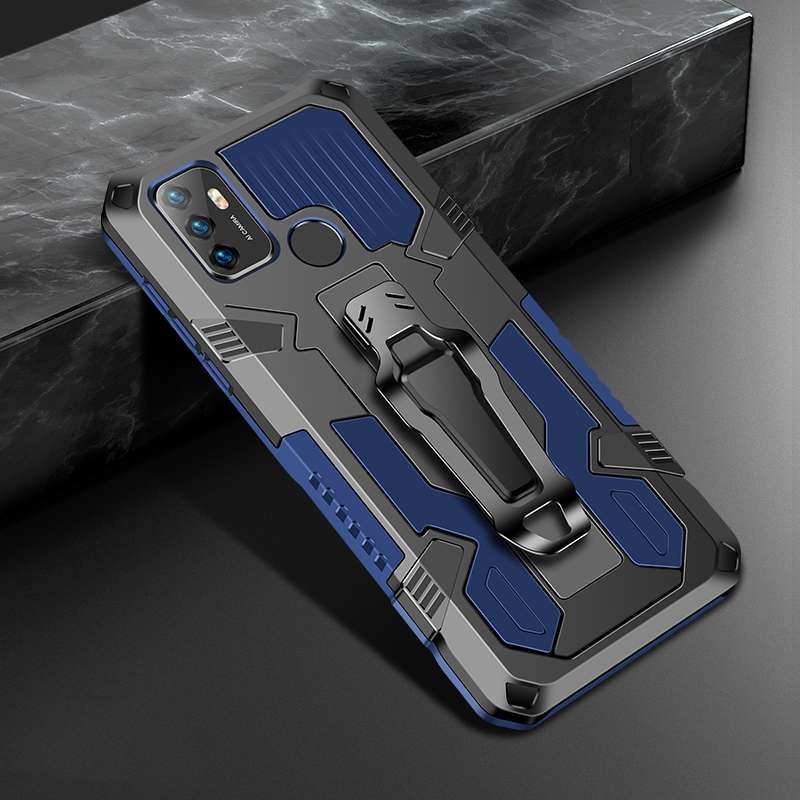 For OPPO A53 2020 / A32 Machine Armor Warrior Shockproof PC + TPU Protective Case(Space Gray)