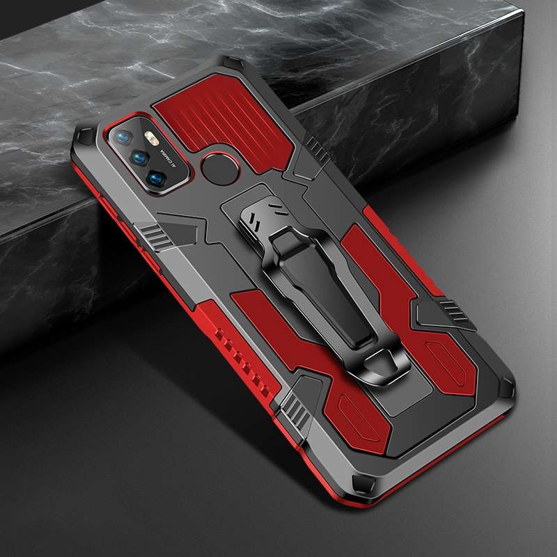 For OPPO A53 2020 / A32 Machine Armor Warrior Shockproof PC + TPU Protective Case(Space Gray)