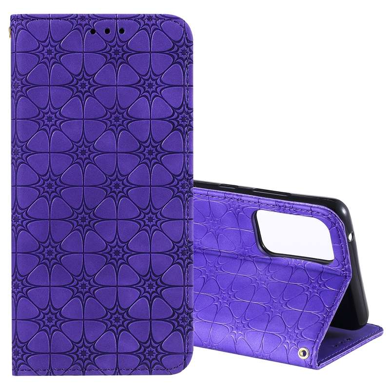 For Samsung Galaxy A72 5G / 4G Lucky Flowers Embossing Pattern Magnetic Horizontal Flip Leather Case