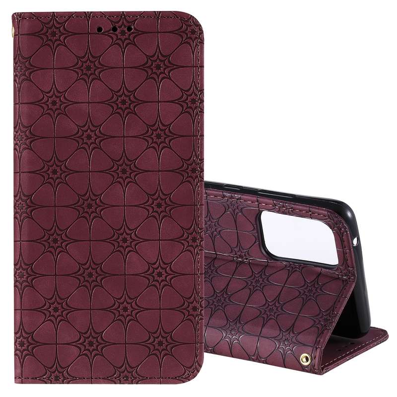 For Samsung Galaxy A72 5G / 4G Lucky Flowers Embossing Pattern Magnetic Horizontal Flip Leather Case