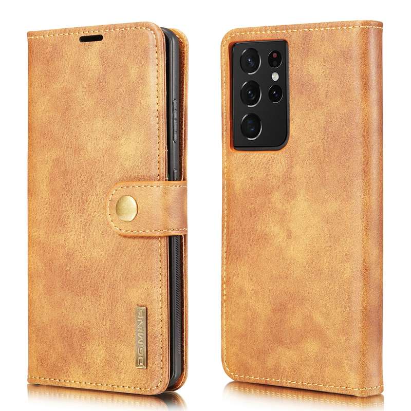 For Samsung Galaxy S21 Ultra 5G DG.MING Crazy Horse Texture Flip Detachable Magnetic Leather Case wi