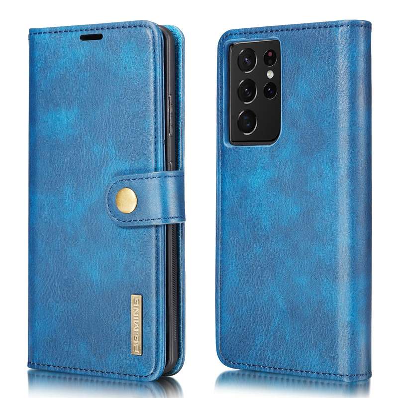 For Samsung Galaxy S21 Ultra 5G DG.MING Crazy Horse Texture Flip Detachable Magnetic Leather Case wi