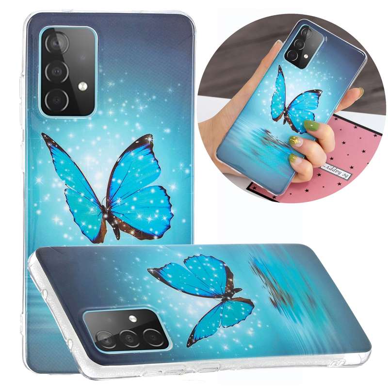 For Samsung Galaxy A52 5G / 4G Luminous TPU Mobile Phone Protective Case(Butterfly)