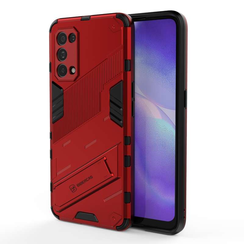 For OPPO Reno5 5G Punk Armor 2 in 1 PC + TPU Shockproof Case with Invisible Holder(Orange)