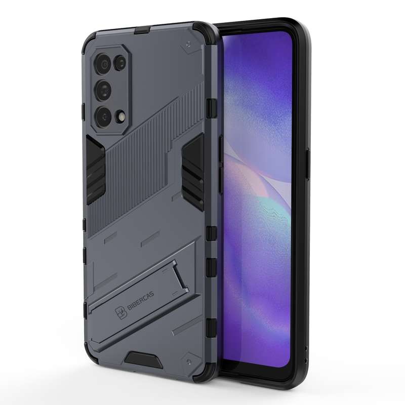 For OPPO Reno5 5G Punk Armor 2 in 1 PC + TPU Shockproof Case with Invisible Holder(Orange)