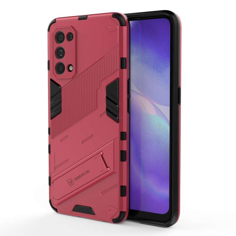 For OPPO Reno5 5G Punk Armor 2 in 1 PC + TPU Shockproof Case with Invisible Holder(Orange)